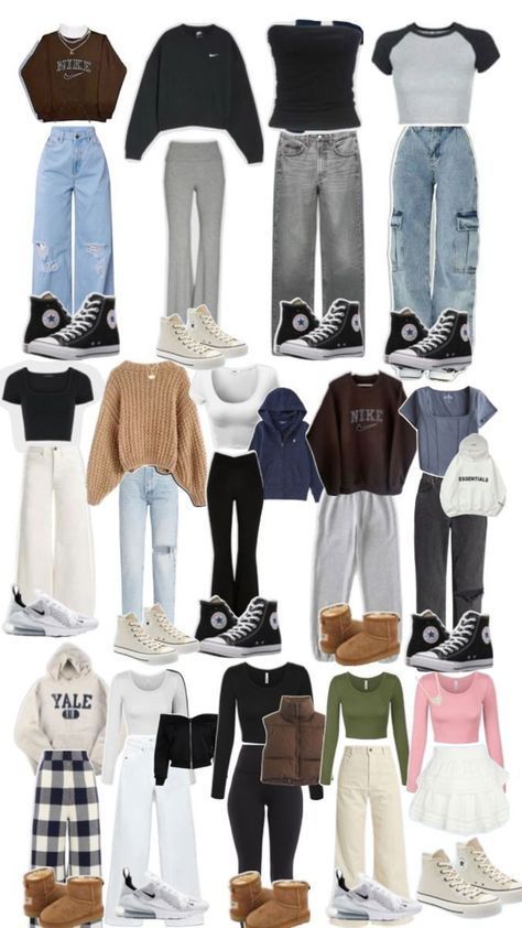 Cute College Outfits, Bentuk Alis, Stylish Outfits Casual, Simple Outfits For School, Everyday Casual Outfits, Casual Preppy Outfits, Trendy Outfits For Teens, Cute Lazy Day Outfits, Everyday Fashion Outfits