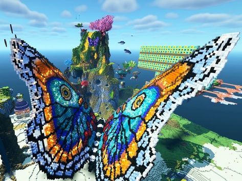 Minecraft Minecraft Butterfly, Description Ideas, Minecraft Statues, Minecraft Interior Design, Minecraft House Plans, Bangunan Minecraft, The Creeper, Minecraft Room, Dark Souls Art