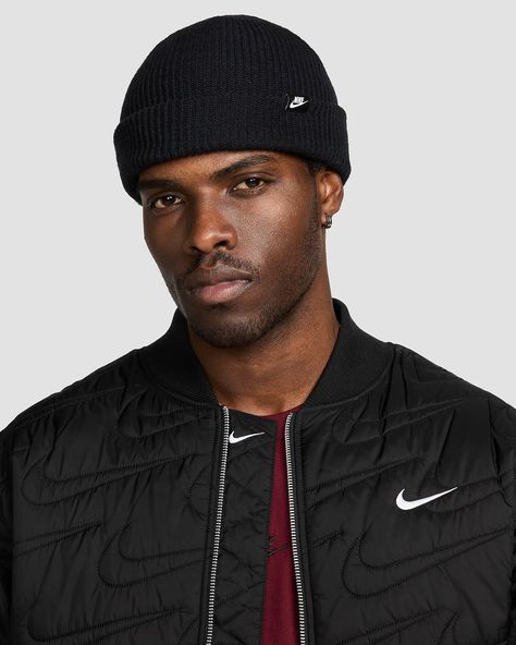 Nike Terra Futura365 Short-Cuff Beanie. Nike ID Nike Id, Black Style, Black Fashion, Knitted Hats, Free Delivery, Cuff, Nike, Black