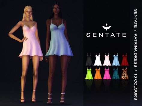 Sentate's Katrina Dress Aesthetic Sims, Babydoll Slip Dress, Sims 4 Decades Challenge, The Sims 4 Pc, Full Outfits, Sims 4 Mm Cc, Sims 4 Mm, Female Clothes, Sims 4 Cc Packs