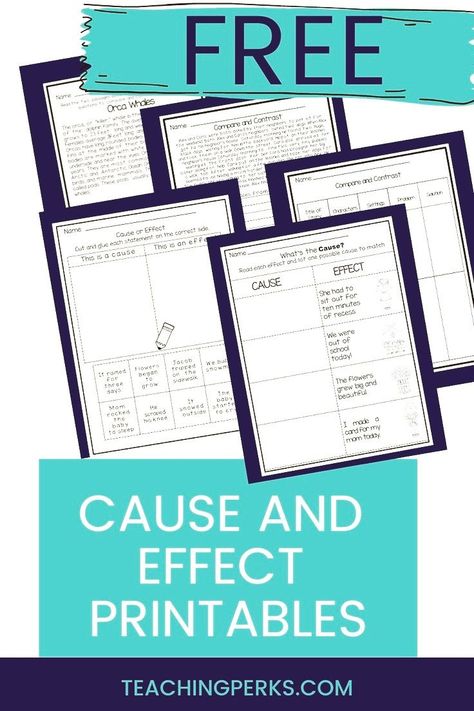 In this post you'll learn how to teach cause and effect reading comprehension in first grade to improve comprehension in rading. These lesson tips are perfect for creating anchor charts, reading activities and graphic organizers. Get the best mentor text and read alouds to use when teaching cause and effect mini lessons for struggling readers. Anchor Charts Reading, Cause And Effect Worksheets, Cause And Effect Activities, 1st Grade Reading, Cause Effect, Improve Reading Comprehension, Addition And Subtraction Practice, Close Reading Passages, Guided Reading Lessons