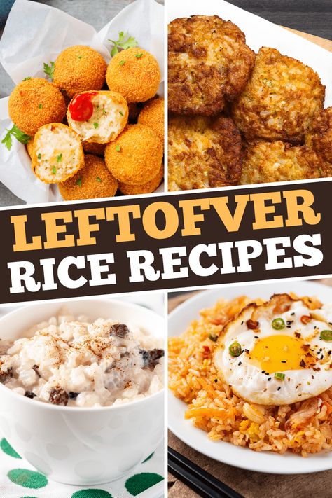 How To Use Leftover Rice, Meals With Leftover Rice, Leftovers Rice Recipes, Rice Leftovers Ideas, Leftover Fried Rice Recipes, Uses For Leftover Rice, Leftover Rice Dishes, Leftover Rice Recipes Dinners, Recipes Using Leftover Rice