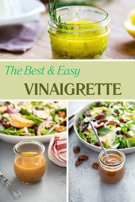 The Best & Easy Vinaigrette Salad Dressing With Avocado Oil, Oil To Vinegar Ratio Salad Dressings, Simple Oil And Vinegar Salad Dressing, Avocado Oil Salad Dressing, Vinegrate Dressing, Vinergerette Dressing Recipe, Salad Vinaigrette Recipes, Vietnamese Vinaigrette, Vingerete Dressing Recipes