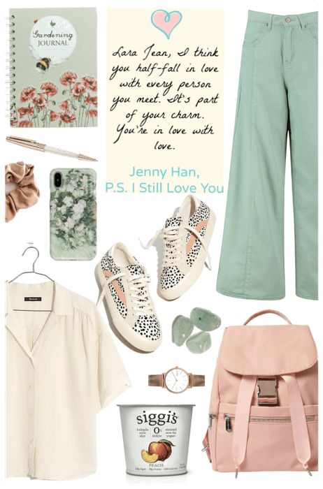 Laura Jean Aesthetic, Laura Jean Covey Aesthetic, Laura Jean Covey Outfits, Laura Jean Covey, Lara Jean Covey Outfits, Coral Jeans, Movie Inspired Outfits, Lara Jean, Character Inspired Outfits