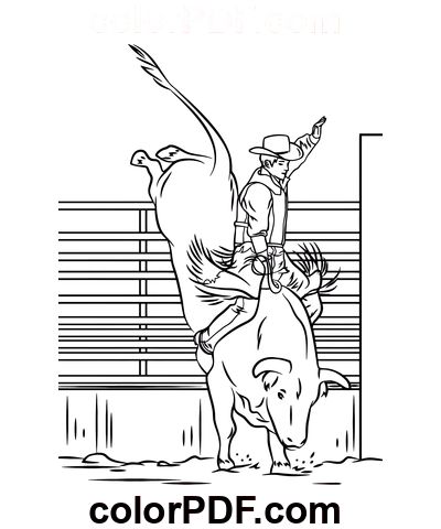 Cowboy Man – Coloring Pages and Books in PDF Rodeo Drawings Easy, Rodeo Drawings, Western Drawings Easy, Bull Rodeo, Lasso Rope, Bucking Bulls, Leather Tooling Patterns, Tooling Patterns, Quote Coloring Pages