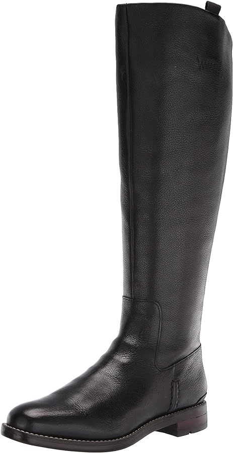 Amazon.com | Franco Sarto Womens Meyer Knee High Flat Boots Black Leather 7 M | Knee-High Knee High Flat Boots, High Flat Boots, Wide Calf Tall Boots, Riding Boot Outfits, Black Flat Boots, Dress Boots Women, Wide Calf Riding Boots, Knee High Boots Flat, Womens Riding Boots