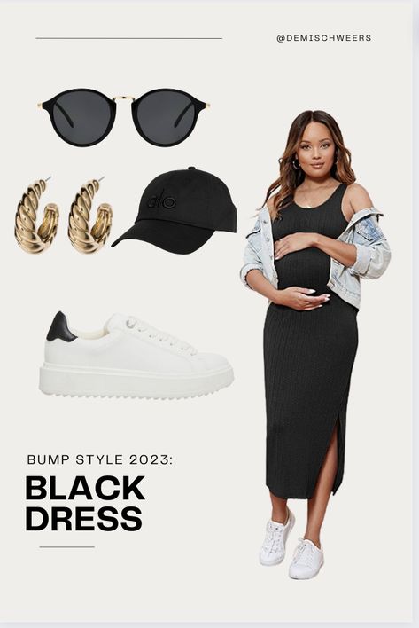 Baseball Outfits, Baseball Hat Outfit, Style Black Dress, Black Summer Dress, Post Partum Outfits, Mom Outfit, Best Casual Outfits, Baseball Outfit, Bump Style