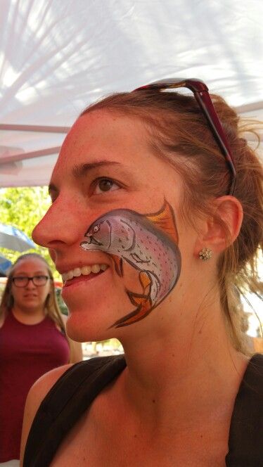 rainbow trout fish Truckee River, Rainbow Trout Fishing, Trout Fish, Rainbow Trout, Face Painting, Face Paint, Carnival Face Paint, Fish, Rainbow