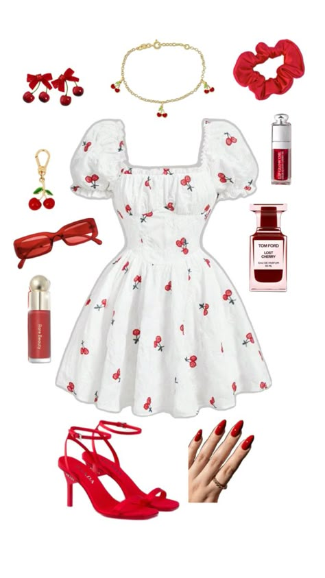 Oufit inspo Cherry Outfit Ideas, Modesty Outfits, Casual Outfits For Teens, Simple Trendy Outfits, Looks Chic, Cute Everyday Outfits, Red Outfit, Kpop Fashion Outfits, Really Cute Outfits