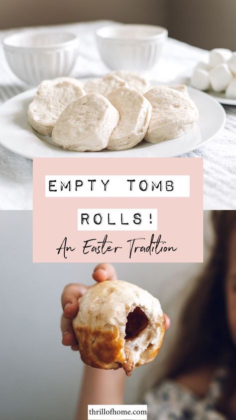 Rolls For Easter, Empty Tomb Rolls, Resurrection Rolls Recipe, Easter Bakes, Easter Rolls, Resurrection Rolls, Fun Holiday Food, Easter Food Crafts, Spiced Butter