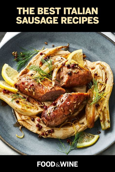 Here are our best Italian Sausage Recipes that will leave you saying, "more please." From spicy pasta to savory soup these star-studded dishes are sure to standout. Gourmet Sausage Recipes, Bon Appetit Recipes Dinners, Sausage Main Dishes, Gourmet Italian Dinner, Italian Sausage Meal Ideas, Recipes With Hot Italian Sausage, Italian Sweet Sausage Recipes, Italian Sausage Links Recipes For Dinner, Italian Sausage Link Recipes