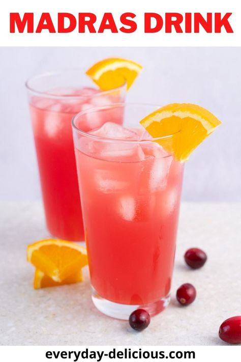 Madras Drink, Frozen Mixed Drinks, Cranberry Martini, Vodka Mixed Drinks, Cranberry Juice And Vodka, Orange Juice And Vodka, Vodka Cranberry, Easy Drinks To Make, Orange Vodka