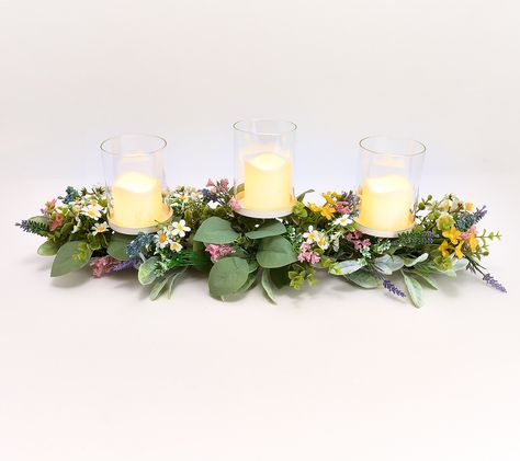 Diy candles with flowers