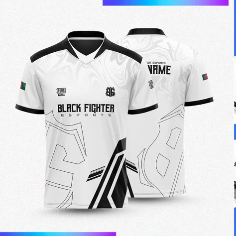 BLACK FIGHTER E-SPORTS Jersey Design 2023 Black Fighter eSports is a professional eSports organization based in Bangladesh.They mainly focused on mobile games like Pubg Mobile and Call of Duty Mobile. Software used: Adobe Photoshop and Adobe Illustrator Tshirt Layout Ideas, Gaming Shirt Design, Gaming Tshirts Design, Esport Jersey Design Ideas, Badminton Jersey Design Ideas, Tshirt Sublimation Design Ideas, Esports Jerseys Design, Organization Shirt Design, Black And White Jersey Design