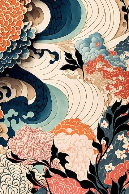 Japanese Ornament Pattern, Japanese Textiles Patterns, Japanese Prints Pattern, Japanese Patterns Traditional, Japanese Illustration Art, Japan Traditional Art, Traditional Japanese Aesthetic, Silk Drawing, Background Illustration Design