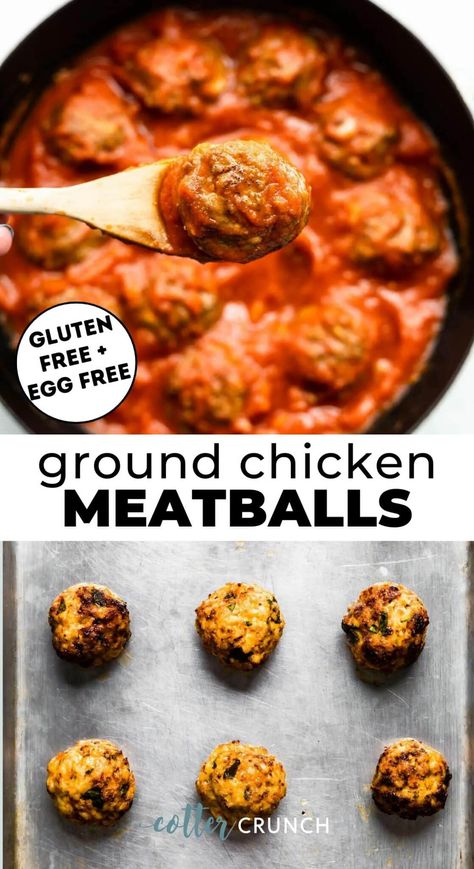 This Ground Chicken Meatballs Recipe is savory, herbaceous, and perfect for serving with dips, pasta, and all your favorite recipes! Made with a handful of simple ingredients in just over 30 minutes, these ground chicken meatballs are a family-friendly meal you can prep ahead of time and keep on hand. Dairy-free option. Chicken Meatballs Air Fryer, Meatballs Air Fryer, Best Meal Plans, Chicken Spinach Recipes, Cheddar Bagels, Ground Chicken Meatballs, Chicken Meatballs Recipe, Recipes Gluten Free Dairy Free, Baked Chicken Meatballs