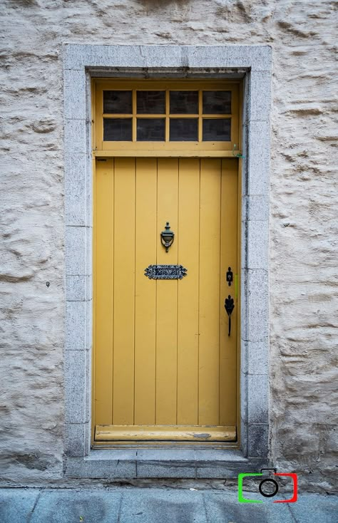 Old yellow door in the historical center of Quebec City, Canada STYLES > Unframed Print: Photographs are printed on Kodak Endura Paper, in Lustre and Glossy. Kodak Metallic paper is also available. Fuji Pearl, Matte, and Deep Matte are other options. > Canvas: - The final product is Fine Art Print printed directly onto canvas material. - Your canvas will arrive ready to hang with the necessary sawtooth hardware attached. - A luster laminate coating is applied to protect against UV light, scratch Entry Door Colors, Yellow Front Doors, Quebec City Canada, Yellow Door, Cottage Door, Shed Doors, Yellow Doors, Wood Front Doors, Modern Farmhouse Exterior