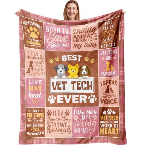 PRICES MAY VARY. VET TECH APPRECIATION GIFTS: If you're looking for a meaningful and memorable gift for a veterinary technician, look no further. This soft blanket is the perfect thank you gift for your vet tech, use this blanket to show your appreciation for all that your vet tech does VET TECH WEEK GIFTS: This is the perfect gift for veterinary technicians and can be used as a gift option for National Veterinary Technician Week, Veterinary Appreciation Week, veterinary technician birthdays, Ch Tech Week Gifts, Veterinary Technician Week, Veterinary Technician Gifts, Vet Tech Appreciation, Vet Tech Week, Vet Tech Gifts, Vet Assistant, Tech Week, Veterinary Technician