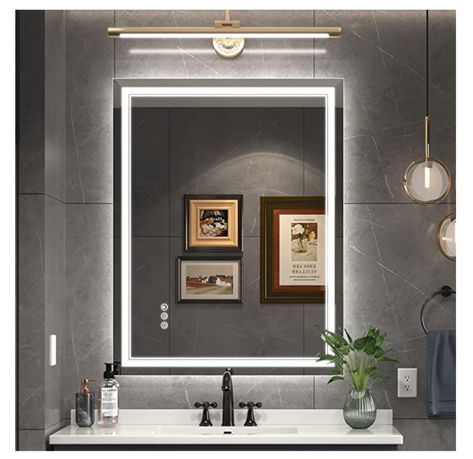 Frameless Led Mirror Bathroom, Bathroom Mirror With Sconces, Visual Lighting, Backlit Bathroom Mirror, Backlit Mirror, Bath Mirror, Mirror For Bathroom, Illuminated Mirrors, Bathroom Mirror Lights