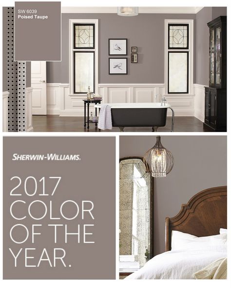 2017 Sherwin Williams Color of the Year. Poised Taupe Poised Taupe, Taupe Bedroom, Interior Paint Colors Schemes, Sherwin Williams Colors, Sherwin Williams Paint Colors, Interior Paint Colors, Bedroom Paint, Paint Colors For Home, Style At Home