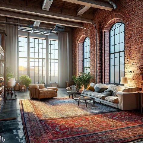 Tribeca Loft New York, New York Loft Apartment, Cozy Loft Apartment, Industrial Loft Apartment, Brick Apartments, Modern Loft Apartment, Ny Loft, San Myshuno, Luxury Mansions Interior