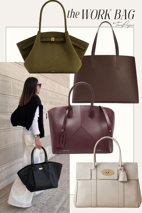 How To Find The Perfect Work Bag Bags For Uni, Women Work Bag, Fashion Lawyer, Designer Work Bag, Stylish Work Bag, Office Bags For Women, Chic Jean Outfits, Work Bags For Women, College Tote Bag