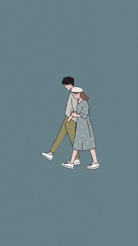 Wallpaper Couple Cartoon, Couple Walking, Cute Love Wallpapers, Cute Couple Drawings, Illustration Art Girl, Cute Couple Wallpaper, Cute Couple Cartoon, Animated Love Images, Cute Cartoon Pictures