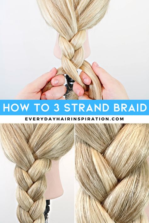 easy braid Beginner Hairstyles, Learn To Braid, How To Braid Hair, Braid Your Own Hair, Braids Step By Step, Braiding Hairstyles, Back Braid, How To Braid, Braiding Your Own Hair