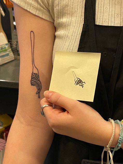 Pasta Tattoo, Knife Tattoo, Forks, Pasta, Tattoos