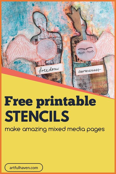 Free Printable Stencils, Stencils Printables Templates, Printable Stencil, Printable Stencils, Mixed Media Stencils, Journal Tutorials, Diy Stencils, Free Stencils Printables, Art Journal Backgrounds