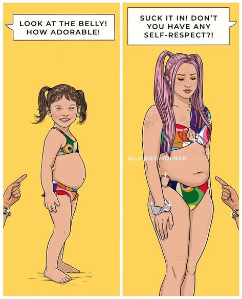 25 Illustrations About Femininity, Body Image, And Other Issues Women Face Every Day Inspiration Logo Design, Human Decency, 3d Logo, Self Respect, Illustrations And Posters, Body Image, Social Issues, Bored Panda, Funny Comics