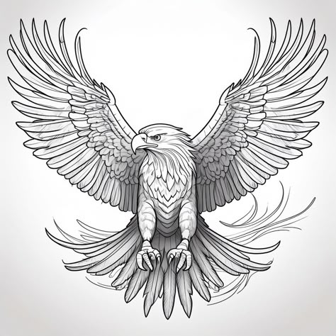 Eagle Drawing Sketches, Eagle Tattoo Stencil, Eagle Outline, Eagle Flying, Cnc Carving, Eagle Drawing, Animals Tattoo, Evil Tattoos, Drawings Sketches Pencil