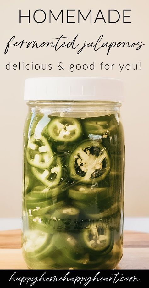 Want to learn how to make fermented jalapeno peppers? This fermented jalapeno pepper recipe is super easy to make. You'll love these Lacto-fermented jalapenos. This is one of the easiest fermented vegetable recipes. Fermented veggies are a great way to get probiotics. Fermented jalapeno peppers are one of the best fermented foods for gut health! #FermentedFood #FermentedVeggies #FermentedPeppers #FermentedJalapenos #GutHealth How To Ferment Jalapenos, Fermented Jalapenos Recipe, Ferment Jalapeno, Fermentation Jar Recipes, How To Use Jalapeno Peppers, Lacto Fermented Salsa, Best Fermented Foods For Gut Health, Fermented Peppers Recipe, Lacto Fermentation Recipes