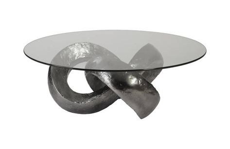 Trifoil Coffee Table Base Liquid Silver W/Glass Industrial Chic Living Room, Silver Coffee Table, Coffee Table Base, Perfect Coffee Table, Liquid Silver, Phillips Collection, Chic Living Room, Chic Living, Outdoor Coffee Tables