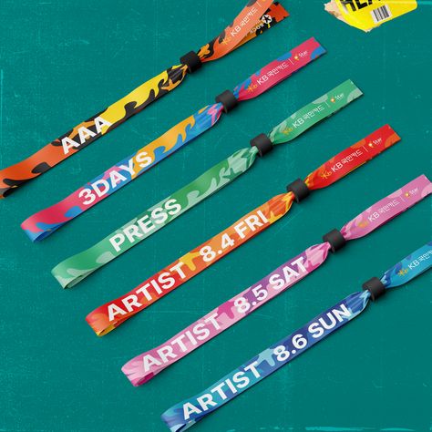 2023 INCHEON PENTAPORT ROCK FESTIVAL wristbands graphic design Music Festival Wristbands, Festival Wristbands Display, Festival Wristband Design, Music Festival Merchandise, Music Festival Graphic Design, Festival Lanyard, Rave Party Decorations, Festival Graphic Design, Event Wristband