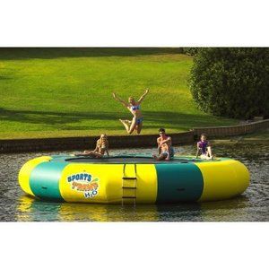 Kidwise Sports Tramp H20- 264'' Water Trampoline $3,546.97 Lake Trampoline, Water Trampoline, Lake Ideas, Lake Fun, Summer Board, Aqua Park, Pool Floats, Trampolines, Water Play