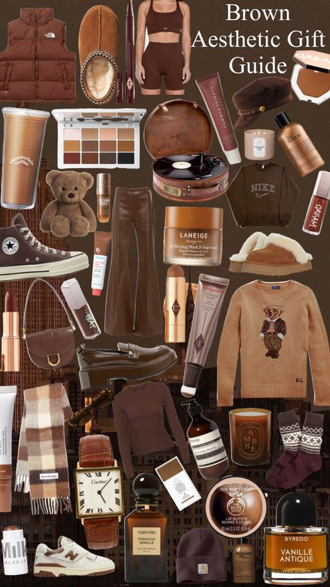 Brown Aesthetic Luxury Brands, Brown Aesthetic Accessories, Brown Acssesories Aesthetic, Chocolate Girl Aesthetic Outfits, Caramel Girl Aesthetic Outfits, Cinnamon Girl Aesthetic Outfit, Brown Wishlist, Chocolate Girl Aesthetic, Caramel Girl Aesthetic