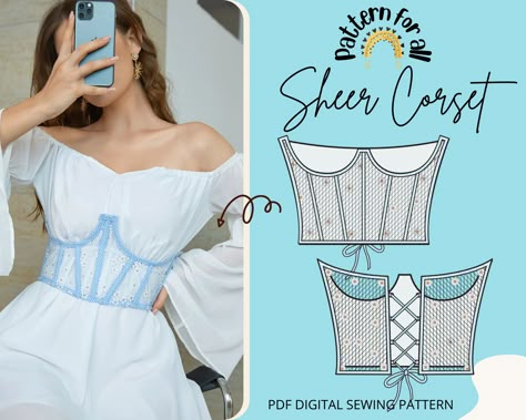 Underbust Corset Pattern Sheer Corset Pattern Corset Belt - Etsy Underbust Corset Pattern, Pattern Corset, Corset Underbust, Milkmaid Dress, Corset Sewing Pattern, Sheer Corset, Corset Pattern, Diy Clothes Design, Couture Mode