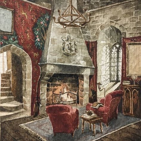 Harry Potter Common Room, Gryffindor Common Room, Classe Harry Potter, Imprimibles Harry Potter, Harry Potter Painting, Gryffindor Aesthetic, Harry Potter Illustrations, Images Harry Potter, Harry Potter Artwork