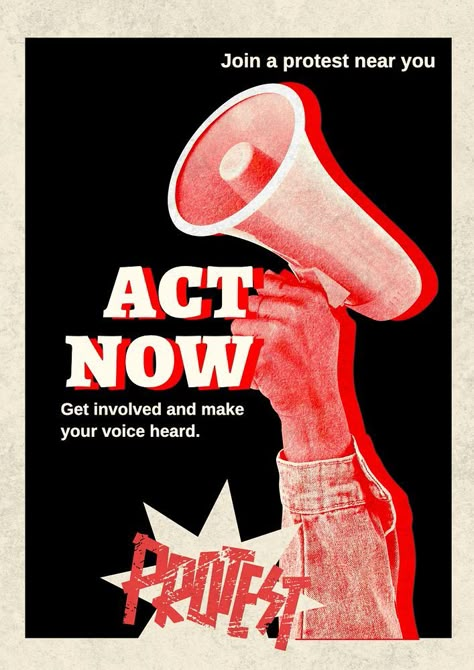 Join protest poster template | premium image by rawpixel.com / Nardsucha Protest Posters Design, Powerful Poster Design, Vintage Campaign Posters, Persuasive Poster Design, Social Action Poster, Retro Campaign Posters, Framing Graphic Design, Protestors Illustration, Protest Flyer Design