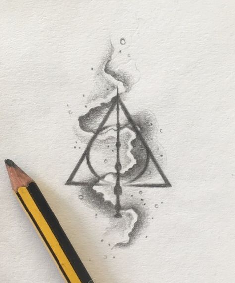 Deathly Hallows tattoo design ✨  Harry Potter tattoo⚡️ Hallows Tattoo, Hp Tattoo, Harry Potter Art Drawings, Potter Tattoo, Harry Potter Deathly Hallows, Theme Tattoo, Harry Potter Tattoos, Harry Potter Tattoo, Neck Tattoos