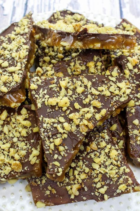 Walnut Butter Crunch-Annette's Walnut Crust, Potato Brownies, No Bakes, Butter Crunch, Walnut Butter, Butter Crust, Toffee Candy, Sweet Potato Brownies, Fudge Candy