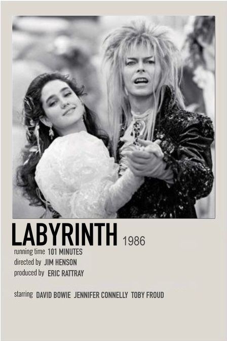 Labyrinth 1986, Labyrinth Movie, Aesthetic Film, Polaroid Posters, Music Poster Ideas, Star David, Jennifer Connelly, Poster Ideas, Jim Henson