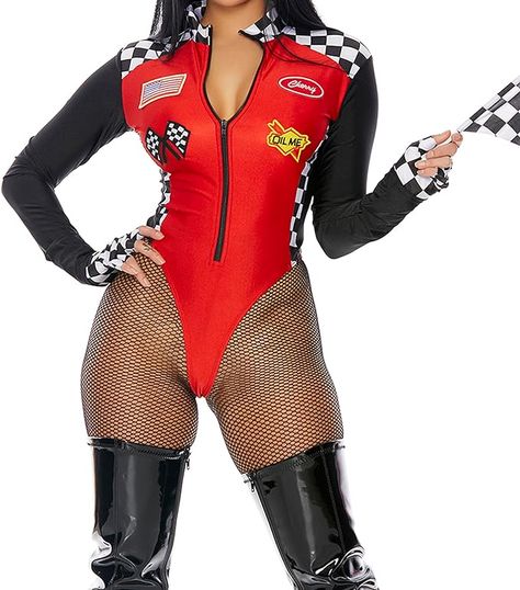 Racer Costume, Military Costumes, Speed Racer, Red Bodysuit, Costume Set, Costume Shop, Halloween Fashion, Print Bodysuit, Women's Costumes