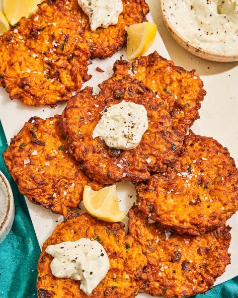 Butternut Squash Fritters, Recipe For Squash, Squash Fritters, Fritters Recipe, Thing To Make, Romantic Dinner Recipes, Ras El Hanout, Fritter Recipes, Vegetarian Dinners