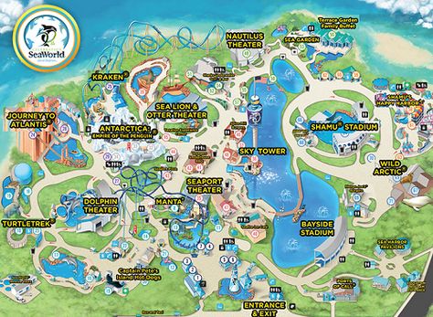 Sea World Orlando Map Sea World Orlando, Orlando Map, Theme Park Map, Busch Gardens Tampa Bay, Seaworld Orlando, Orlando Parks, Orlando Travel, Orlando Vacation, Downtown Disney