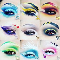 Pokemon Face Paint, Anime Make-up, Pokemon Makeup, Eyeshadow Art, Themed Makeup, Umbreon And Espeon, Anime Makeup, Alt Makeup, Chic Makeup