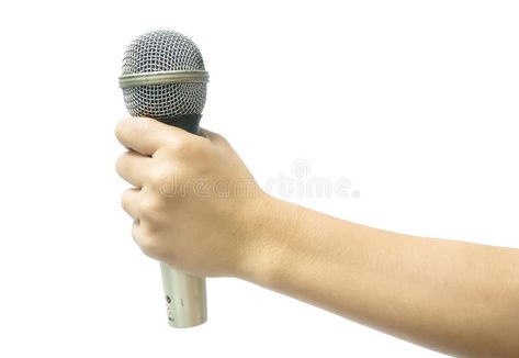 Hand with a microphone royalty free stock photo Mic Holding Pose, Hand Holding Microphone Drawing, Hand Holding Microphone, Someone Holding A Microphone, Microphone Drawing, Microphone Images, Standing Microphone, Vector Flowers, Hold On