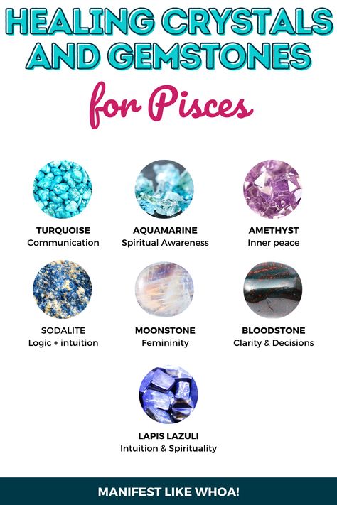 Pices Zodiac Crystals, Infinity Sign Wallpaper, Crystals For Pisces, Manifesting Crystals, Pisces Crystals, Pisces Vibes, Crystal Knowledge, Ancestor Altar, Pisces Signs