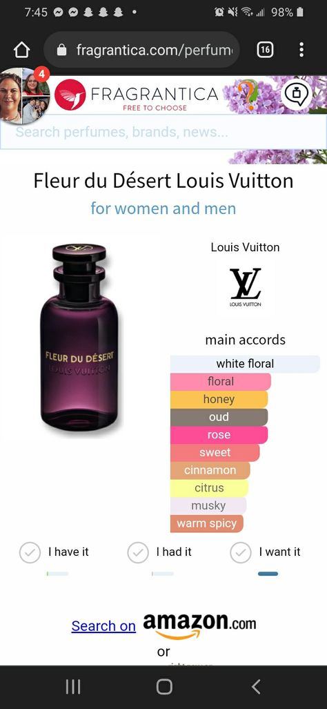 Fleur Du Desert Louis Vuitton, Perfume Fragrance, Best Perfume, Perfume Collection, Fragrances Perfume, Aromatherapy, Louis Vuitton, Fragrance, Makeup